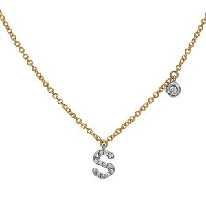 Women’s 14K Diamond Initial Pendant/ Necklace “S”